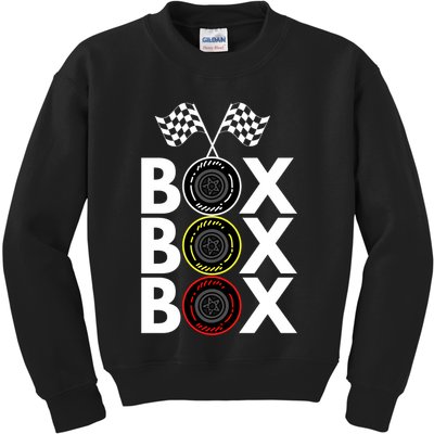 Formula Racing Car Box Box Box Radio Call To PitBox Car Race Formula Racing Kids Sweatshirt