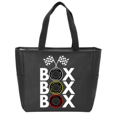 Formula Racing Car Box Box Box Radio Call To PitBox Car Race Formula Racing Zip Tote Bag