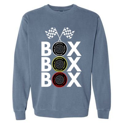 Formula Racing Car Box Box Box Radio Call To PitBox Car Race Formula Racing Garment-Dyed Sweatshirt