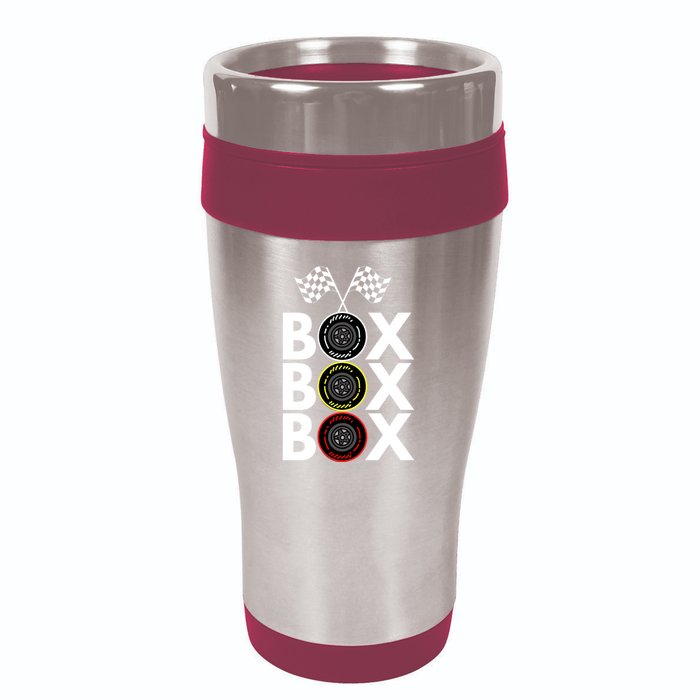 Formula Racing Car Box Box Box Radio Call To PitBox Car Race Formula Racing 16oz Travel Tumbler