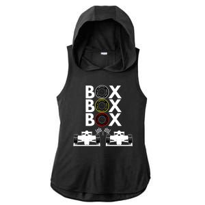 Formula Racing Car Box Box Box Formula Racing Radio Call To PitBox Car Race Ladies PosiCharge Tri-Blend Wicking Draft Hoodie Tank