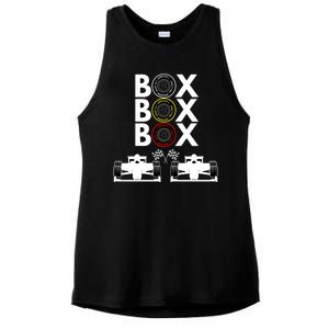 Formula Racing Car Box Box Box Formula Racing Radio Call To PitBox Car Race Ladies PosiCharge Tri-Blend Wicking Tank