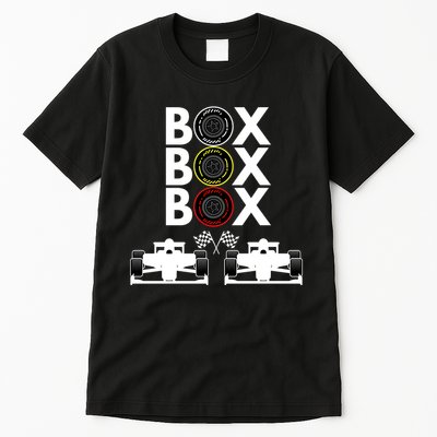 Formula Racing Car Box Box Box Formula Racing Radio Call To PitBox Car Race Tall T-Shirt