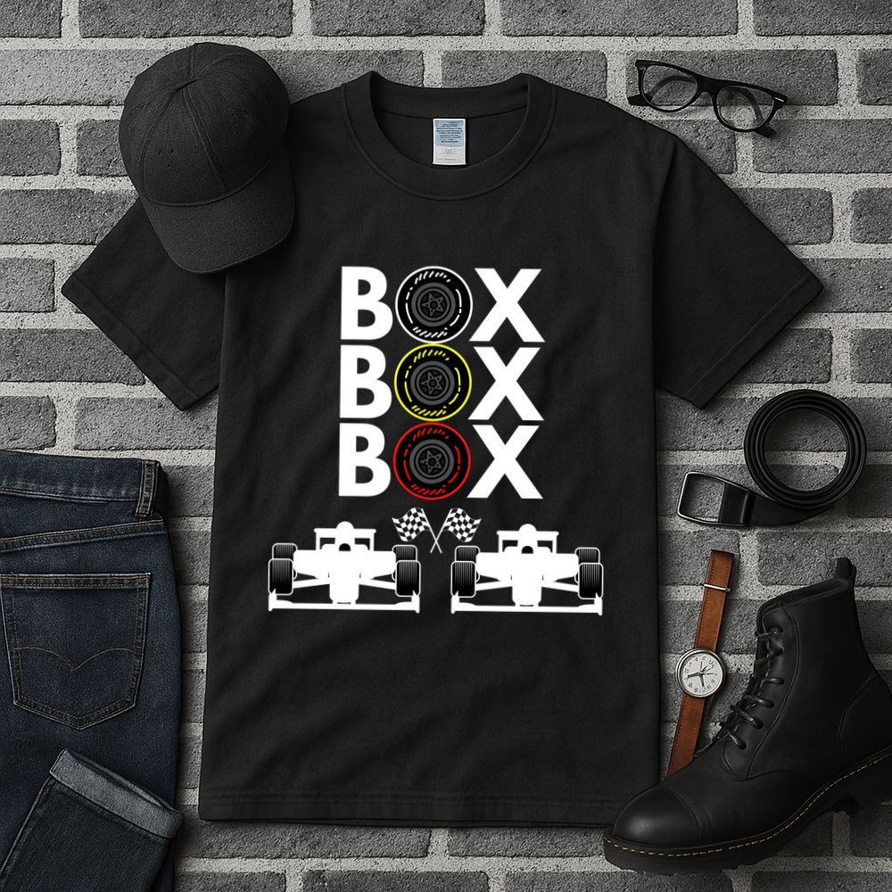 Formula Racing Car Box Box Box Formula Racing Radio Call To PitBox Car Race Tall T-Shirt