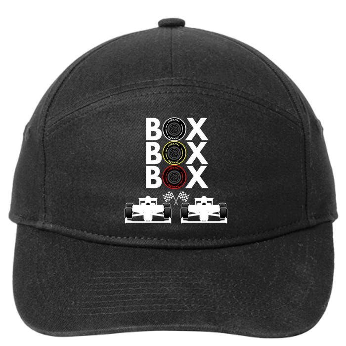 Formula Racing Car Box Box Box Formula Racing Radio Call To PitBox Car Race 7-Panel Snapback Hat