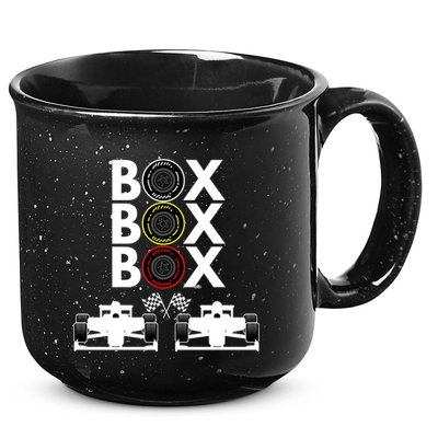 Formula Racing Car Box Box Box Formula Racing Radio Call To PitBox Car Race 15oz Campfire Ceramic Mug