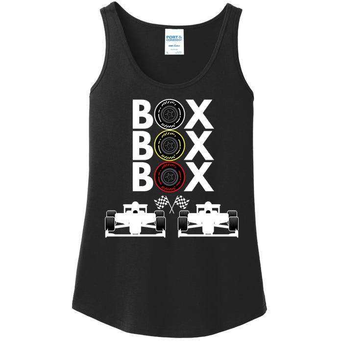 Formula Racing Car Box Box Box Formula Racing Radio Call To PitBox Car Race Ladies Essential Tank