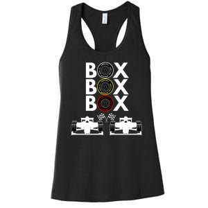 Formula Racing Car Box Box Box Formula Racing Radio Call To PitBox Car Race Women's Racerback Tank