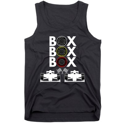Formula Racing Car Box Box Box Formula Racing Radio Call To PitBox Car Race Tank Top