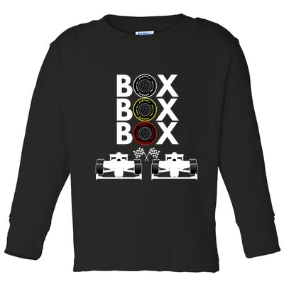 Formula Racing Car Box Box Box Formula Racing Radio Call To PitBox Car Race Toddler Long Sleeve Shirt