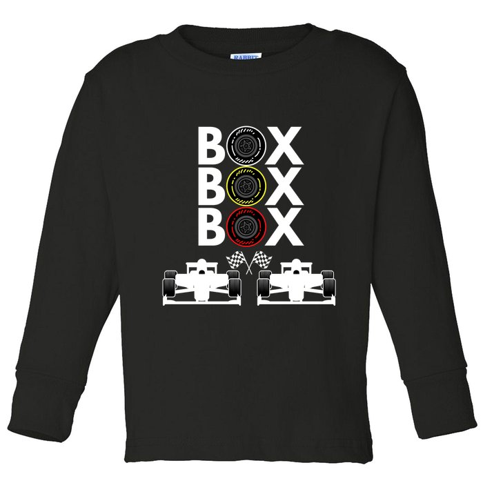 Formula Racing Car Box Box Box Formula Racing Radio Call To PitBox Car Race Toddler Long Sleeve Shirt