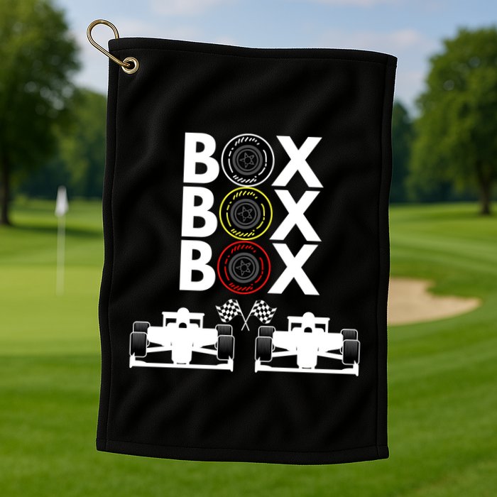 Formula Racing Car Box Box Box Formula Racing Radio Call To PitBox Car Race Golf Towel