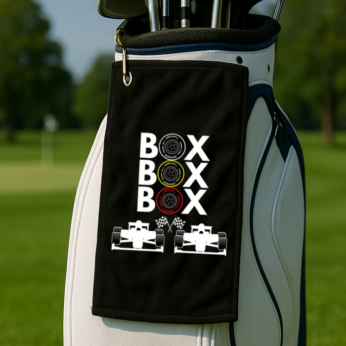Formula Racing Car Box Box Box Formula Racing Radio Call To PitBox Car Race Golf Towel