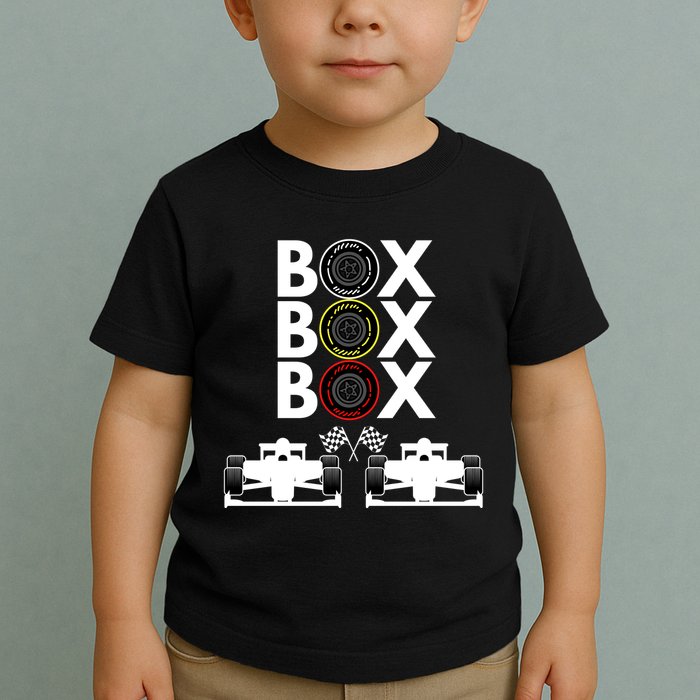 Formula Racing Car Box Box Box Formula Racing Radio Call To PitBox Car Race Toddler T-Shirt