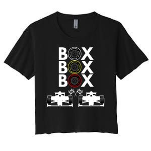 Formula Racing Car Box Box Box Formula Racing Radio Call To PitBox Car Race Women's Crop Top Tee