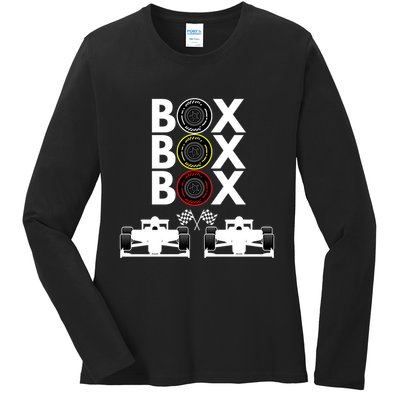 Formula Racing Car Box Box Box Formula Racing Radio Call To PitBox Car Race Ladies Long Sleeve Shirt