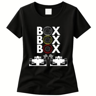 Formula Racing Car Box Box Box Formula Racing Radio Call To PitBox Car Race Womens T-Shirt