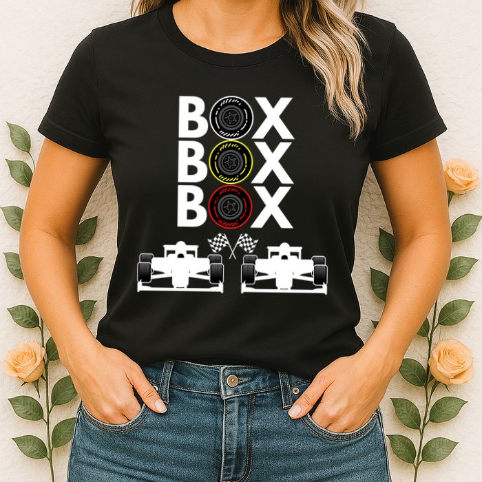 Formula Racing Car Box Box Box Formula Racing Radio Call To PitBox Car Race Womens T-Shirt