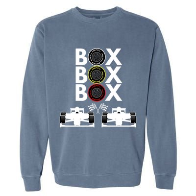 Formula Racing Car Box Box Box Formula Racing Radio Call To PitBox Car Race Garment-Dyed Sweatshirt