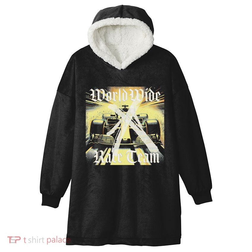 Formula Race Car Single Seat Fast Circuit Bahrain 1 Champion Hooded Wearable Blanket