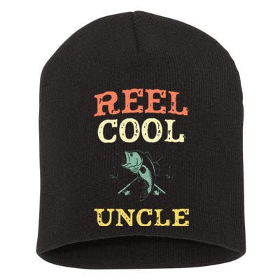 Funny Reel Cool Uncle Fishing Fisherman Short Acrylic Beanie