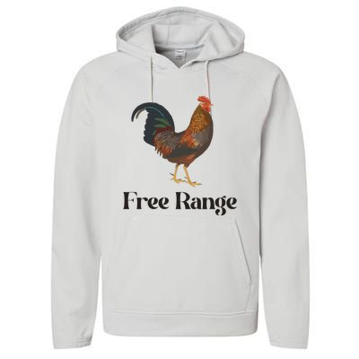 Free Range Chicken Farm Animal Performance Fleece Hoodie