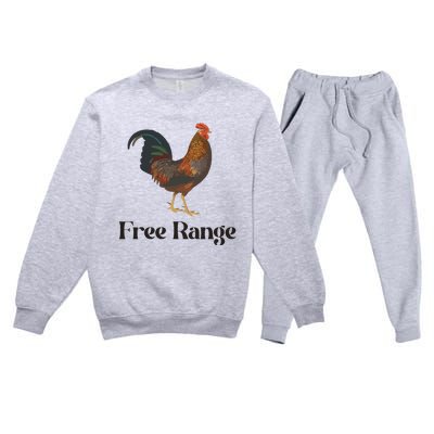 Free Range Chicken Farm Animal Premium Crewneck Sweatsuit Set