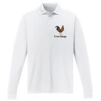 Free Range Chicken Farm Animal Performance Long Sleeve Polo