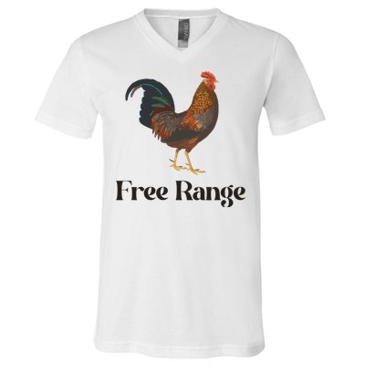 Free Range Chicken Farm Animal V-Neck T-Shirt