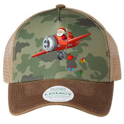 Funny Retro Christmas Santa Claus Riding A Airplane Costume Great Gift Legacy Tie Dye Trucker Hat