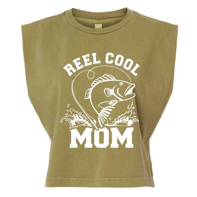 Fishing Reel cool mom Garment-Dyed Women's Muscle Tee