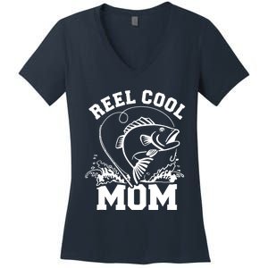 Fishing Reel cool mom Women's V-Neck T-Shirt