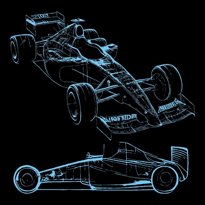 Formula Racing Car Silhouette Mechanic Car Guys Doggie Tank