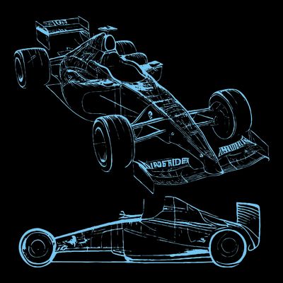 Formula Racing Car Silhouette Mechanic Car Guys T-Shirt