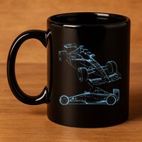 Formula Racing Car Silhouette Mechanic Car Guys 11oz C Handle Ceramic Mug