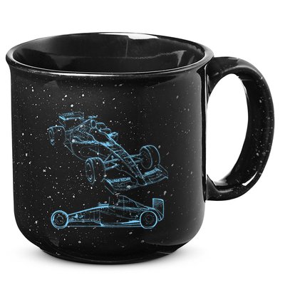 Formula Racing Car Silhouette Mechanic Car Guys 15oz Campfire Ceramic Mug