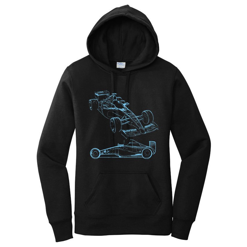 Formula Racing Car Silhouette Mechanic Car Guys Women's Pullover Hoodie