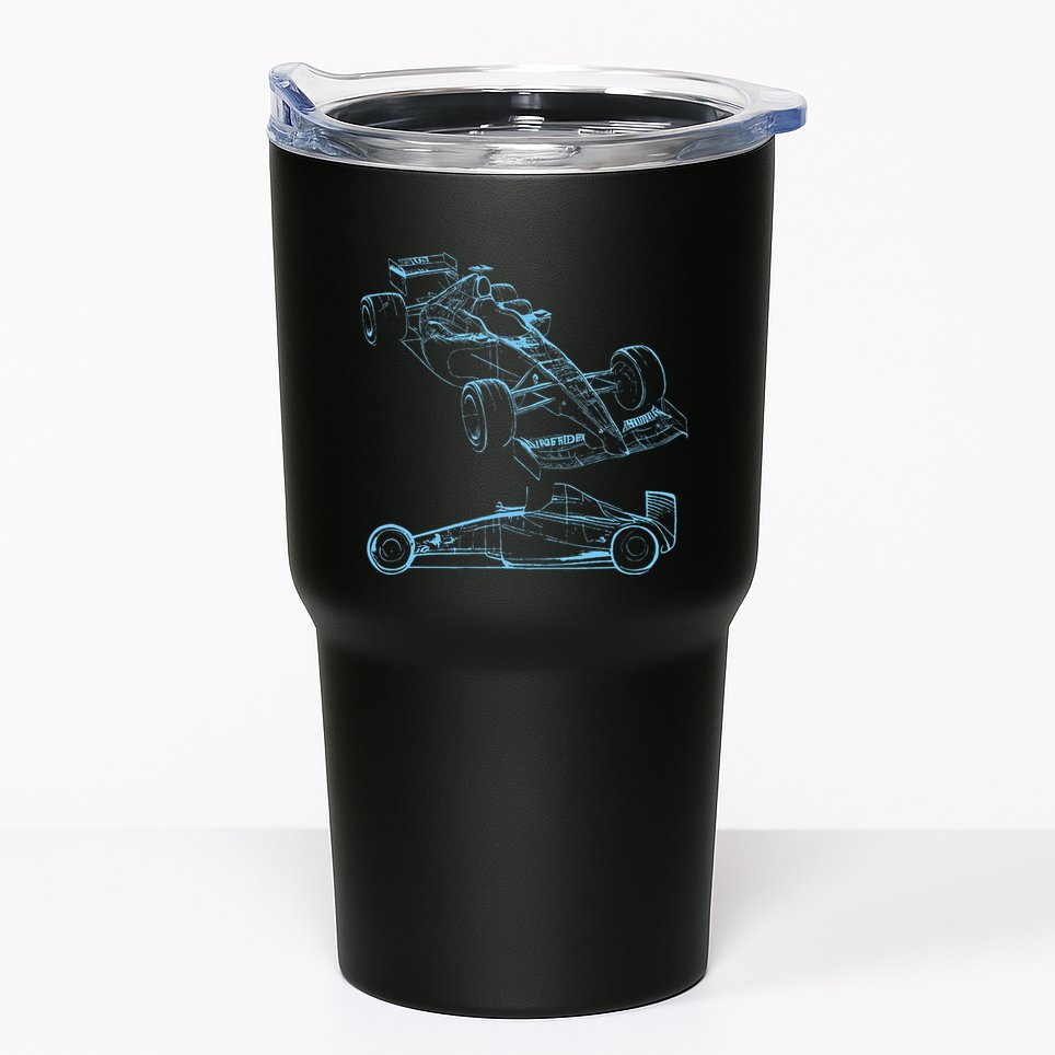Formula Racing Car Silhouette Mechanic Car Guys Tumbler