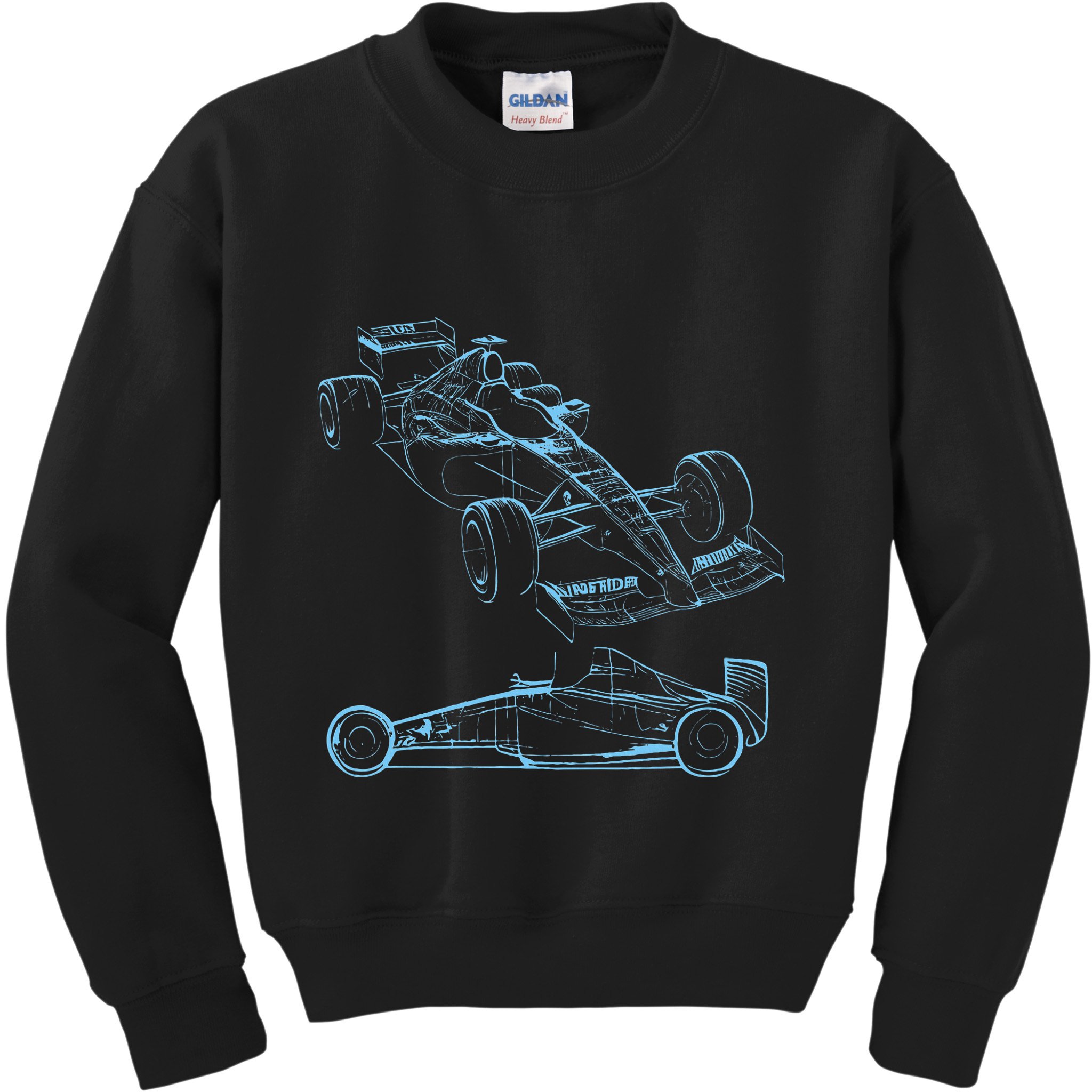 Formula Racing Car Silhouette Mechanic Car Guys Kids Sweatshirt