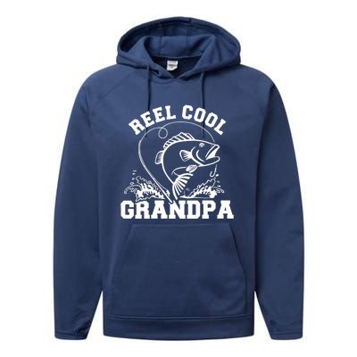 Fishing Reel cool grandpa Performance Fleece Hoodie