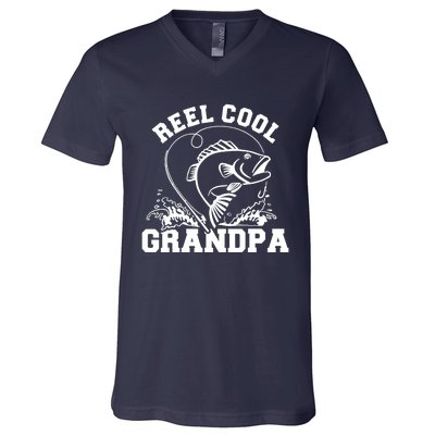 Fishing Reel cool grandpa V-Neck T-Shirt