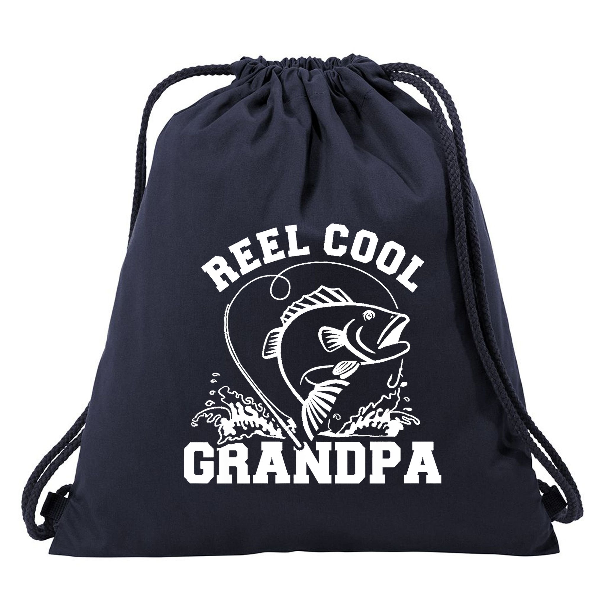 Fishing Reel cool grandpa Drawstring Bag