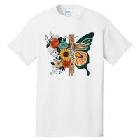 Faith Retro Cross Butterfly Religious Gifts Christian Women Tall T-Shirt