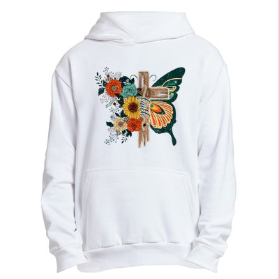 Faith Retro Cross Butterfly Religious Gifts Christian Women Urban Pullover Hoodie