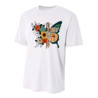 Faith Retro Cross Butterfly Religious Gifts Christian Women Performance Sprint T-Shirt