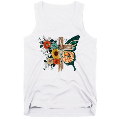 Faith Retro Cross Butterfly Religious Gifts Christian Women Tank Top