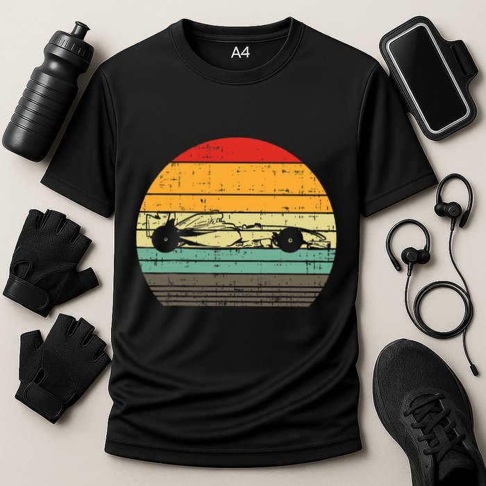 Formula Race Car Sunset Retro Driver Racing Fans Cooling Performance Crew T-Shirt