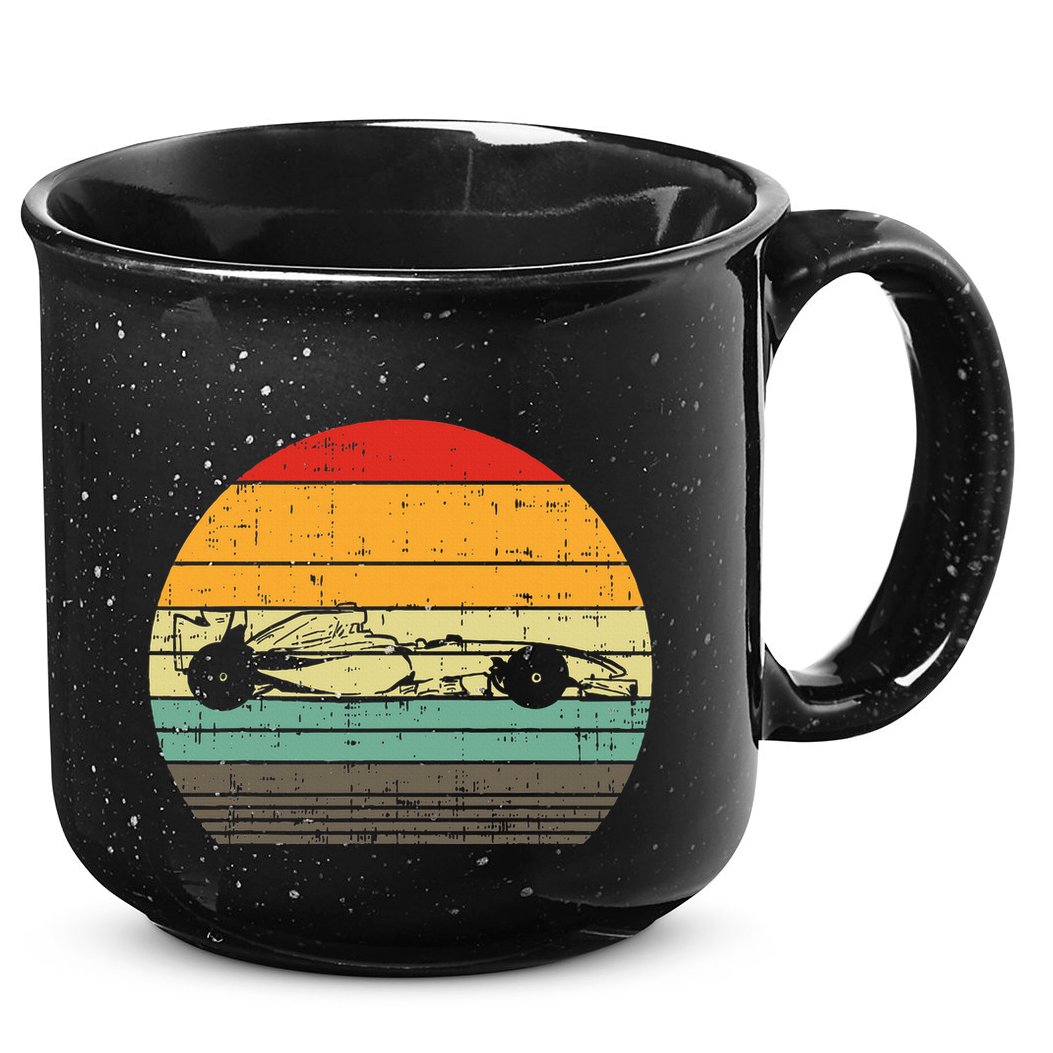 Formula Race Car Sunset Retro Driver Racing Fans 15oz Campfire Ceramic Mug