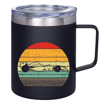 Formula Race Car Sunset Retro Driver Racing Fans 12oz Stainless Steel Coffee Mug