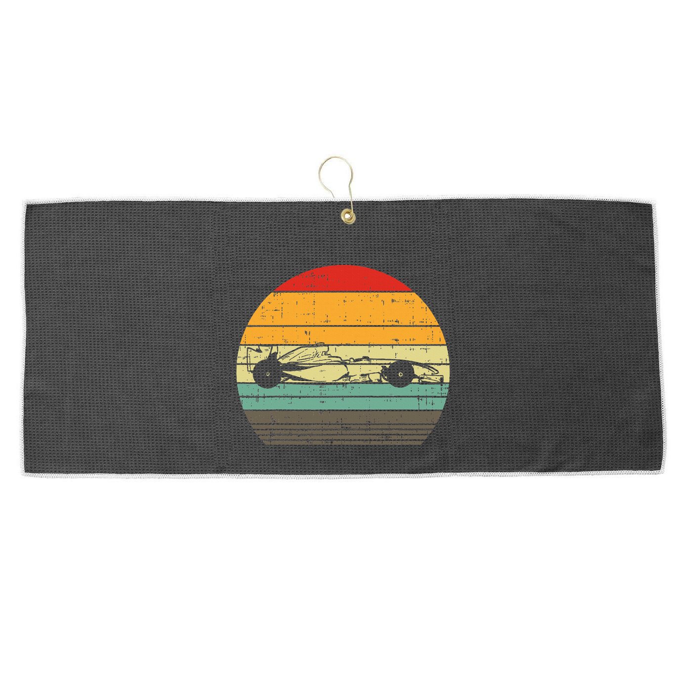 Formula Race Car Sunset Retro Driver Racing Fans Large Microfiber Waffle Golf Towel